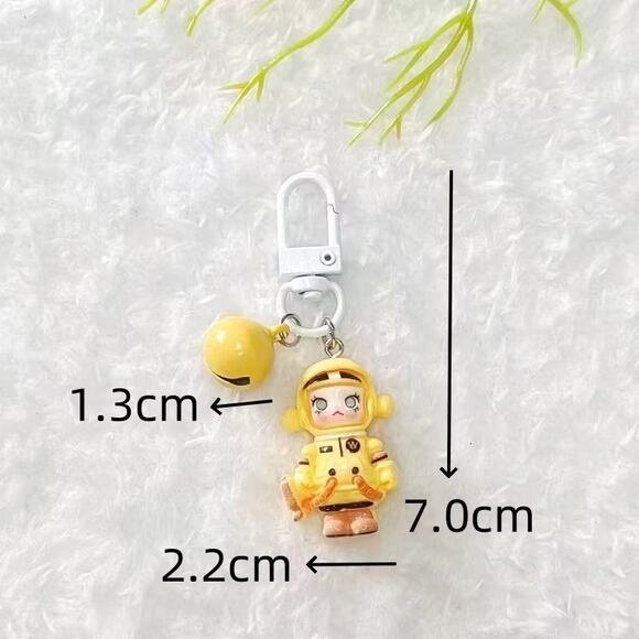 Skull Panda Phone Charm Keychain - yellow-3F0-7 - Picture 1 of 2